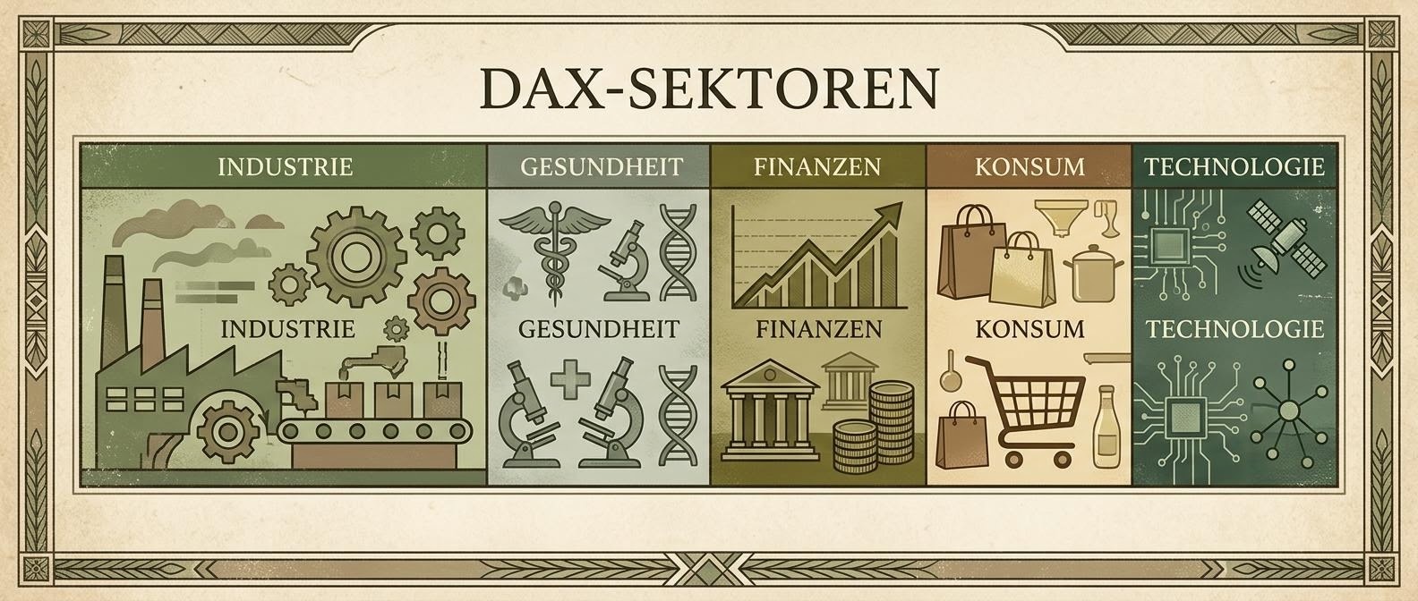 Übersicht der Branchenstruktur im deutschen Leitindex