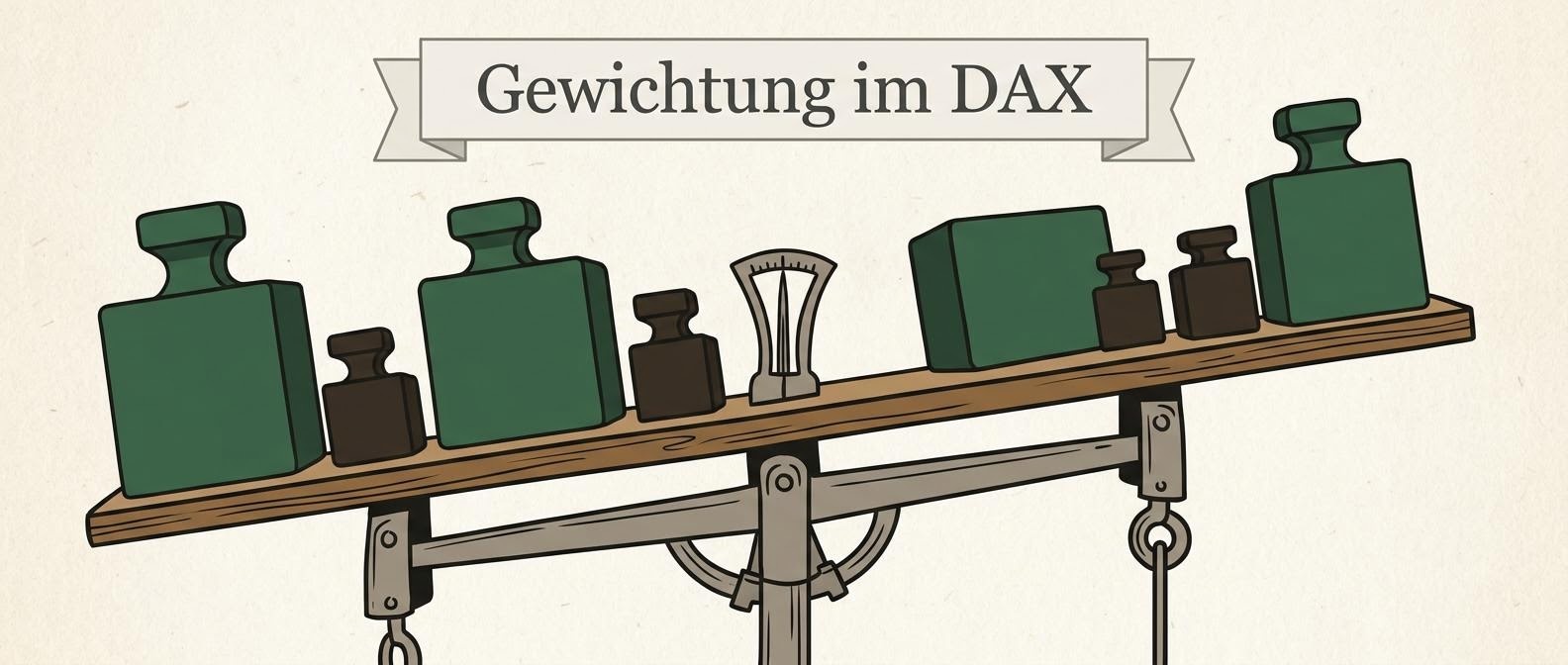 Darstellung unterschiedlicher Gewichtungen von Unternehmen im Index