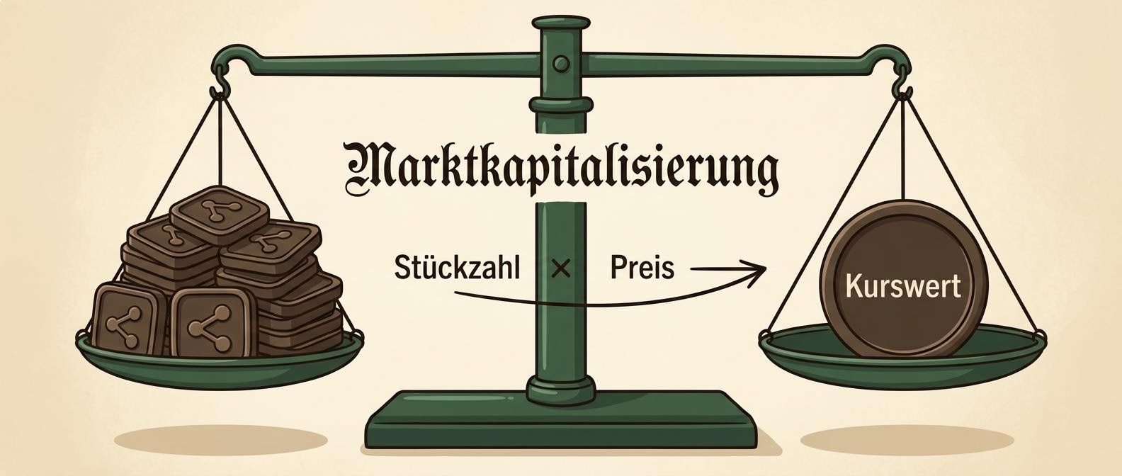 Veranschaulichung der Marktkapitalisierung aus Aktienzahl und Kurs