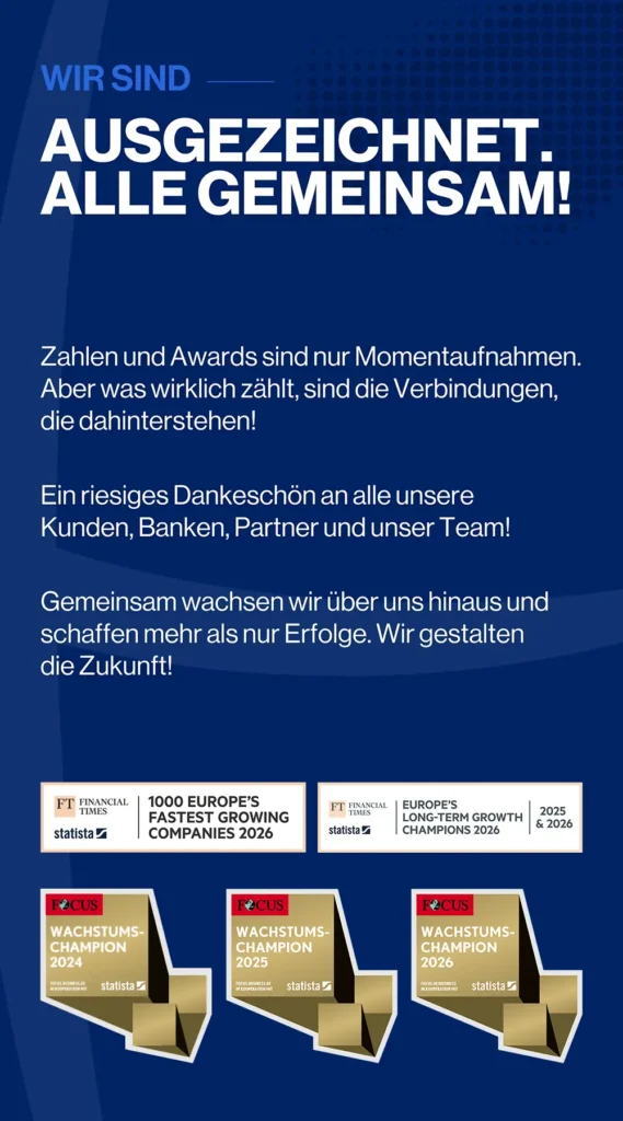 Auszeichnungen der HERZOG LEASING AG: Financial Times und FOCUS Wachstumschampions 2024 bis 2026